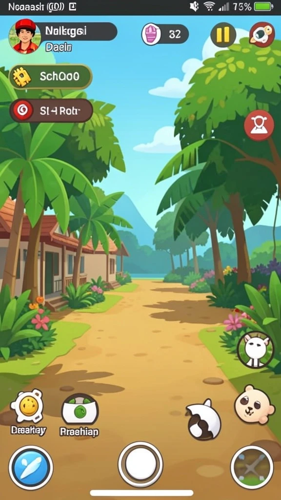 Screenshot menampilkan karakter utama dalam pertarungan melawan monster.