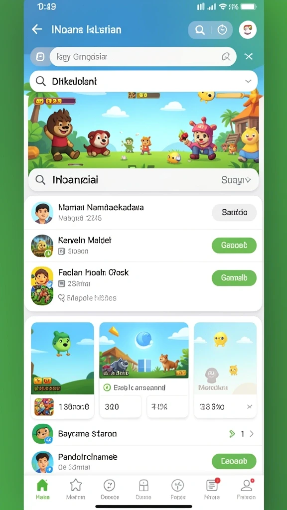 Kumpulan permainan yang beragam untuk pilihan pengguna.