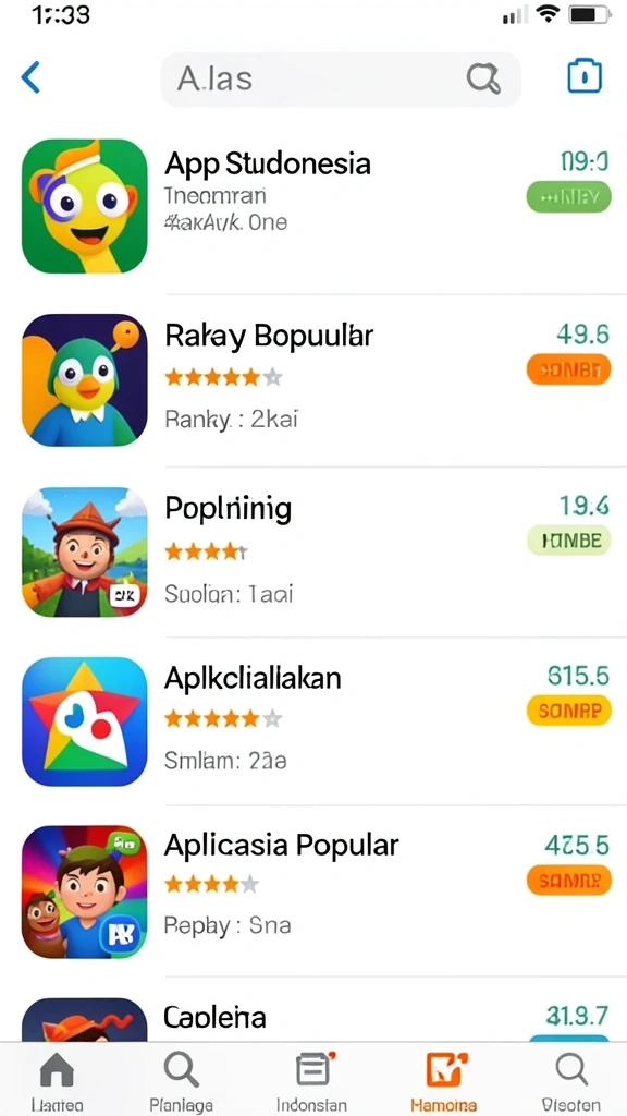 Tampilan menu yang intuitif dan mudah dinavigasi.